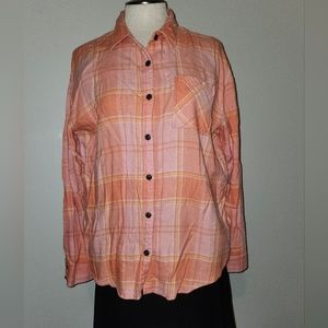 XL Wild Fable orange plaid women's shirt